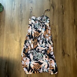 Billabong Black and Orange Floral Maxi Dress